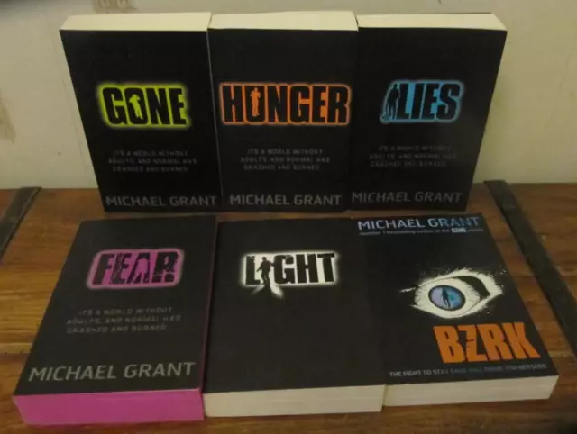 Michael Grant Gone Series 6 Books: Gone, Hunger, Lies, Fear, Light PLUS Bzrk VGC