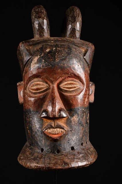 11328 African Old Bembe Helmet Mask Dr Congo