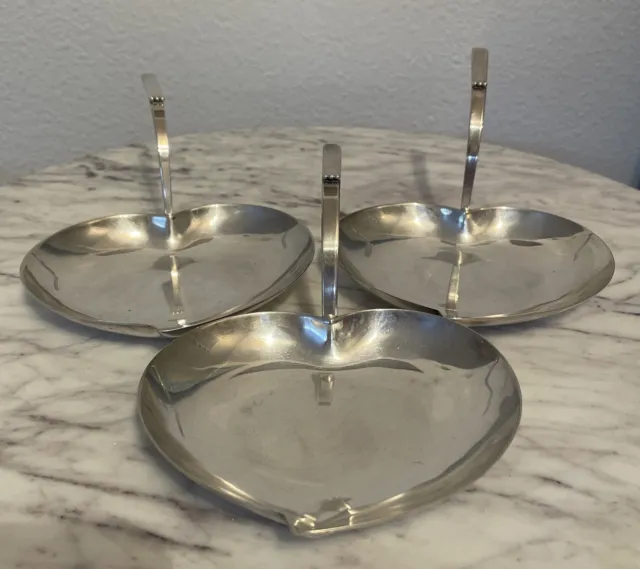 VINTAGE 3 CROWNS WATERLILY TRAY SILVER PLATED Lot Of 3