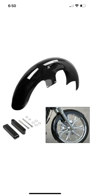 Vivid Black 21" Wrap Front Fender for Harley Electra Road Glide Custom Baggers Vivid Black 21" Wrap Front Fender for Harley Electra Road Glide Custom Baggers