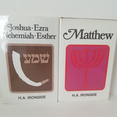 Bible  Commentary Lot H A Ironside 2 Volumes Joshua Ezra Nehemiah Esther