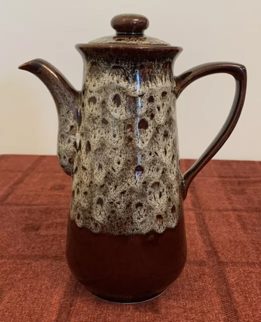 Vintage Fosters Pottery Lava Drip Glazed 2.5 Pint Coffee Pot