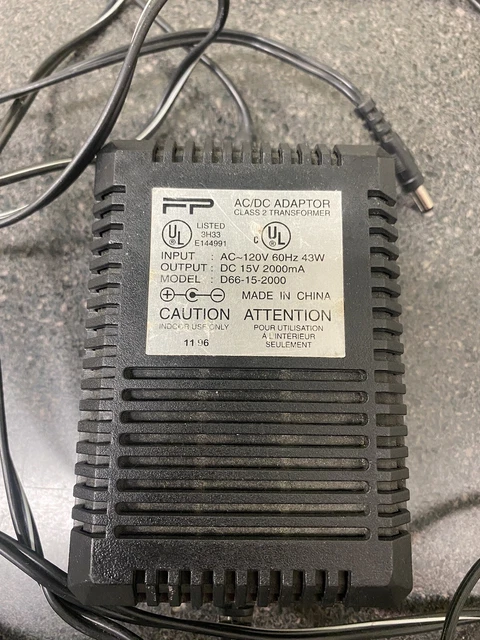 FP AC/DC Adapter D66-12-2500 Output 12V 2500mA Class 2 Power Supply Transformer