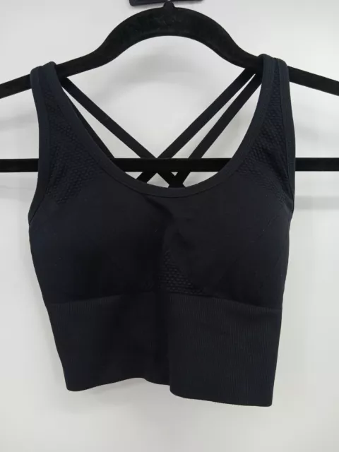 Z By Zella Womens Sportsbra Size Small  Black Racerback Strappy Athletic Workout