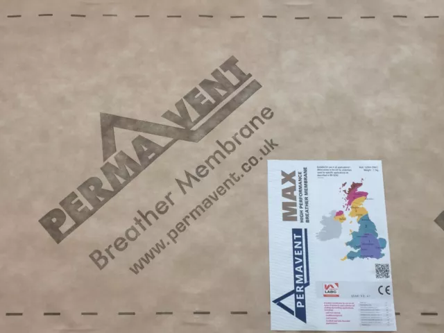 Permavent Max - Breather Membrane - Breathable Roofing Felt - 1m x 50m Roll - UK