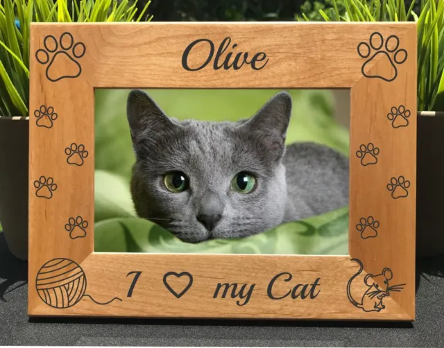 Personalized Engraved // Love my Cat // Picture Frame