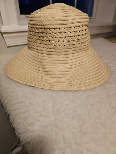 Gertex Wide Brim Straw Beach Sun Hat Packable Foldable Breathable Women's Os