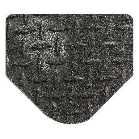 WEARWELL 416.916X4X17BK Diamond-Plate Mat w/Grit Shield, Black, 4 ft. W x 17