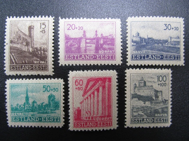 DBWKII-Estland Nr. 4-9, 1941, Wiederaufbau, postfrisch