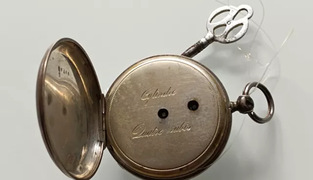 alte Herrentaschenuhr mit Schlüsselaufzug verm. um 1880 Argenta T.13 Frackuhr 3