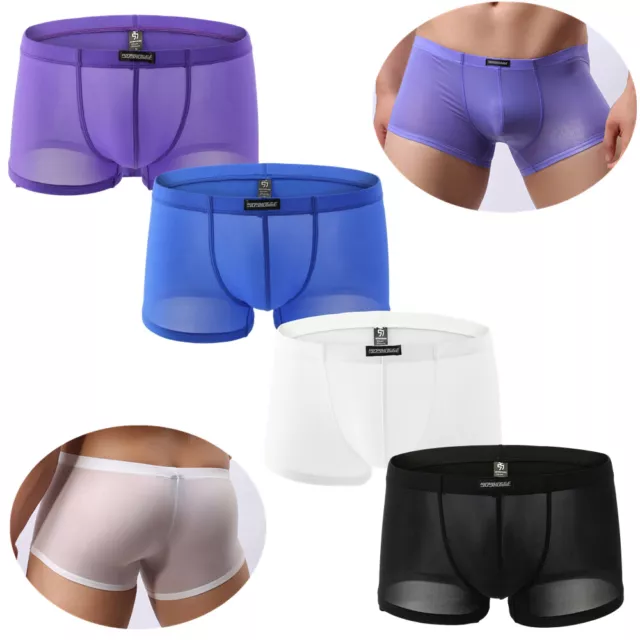 4PCS HOT MEN boy Breathable Underwear Boxer Briefs Shorts Bulge