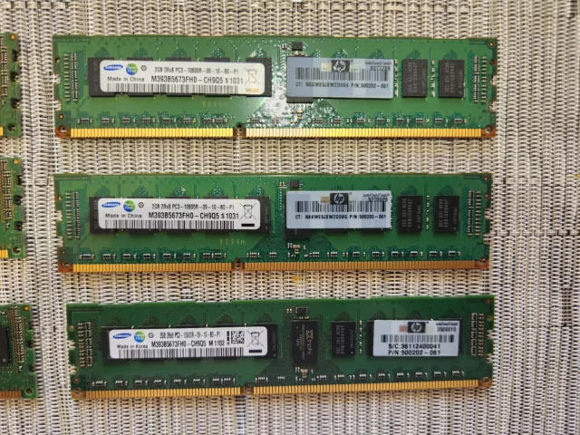 12GB (6x2GB) Micron Samsung PC3 10600R DDR3 1333 Server RAM Memory HP 500202-061 3