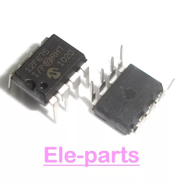 5 PCS PIC12F675-I/P DIP-8 PIC12F675 Flash-Based 8-Bit CMOS Microcontrollers IC
