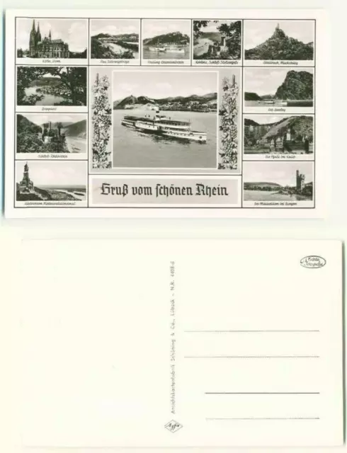 (a-rp148) AK Gruß vom schönen Rhein, Mehrbild, ca. 1950er, EF n g