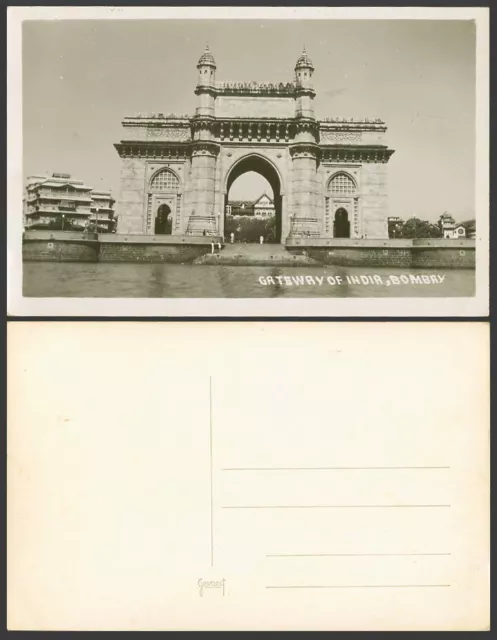Indian Old Real Photo Postcard Gateway of India, Bombay, Gate Gates with Towers