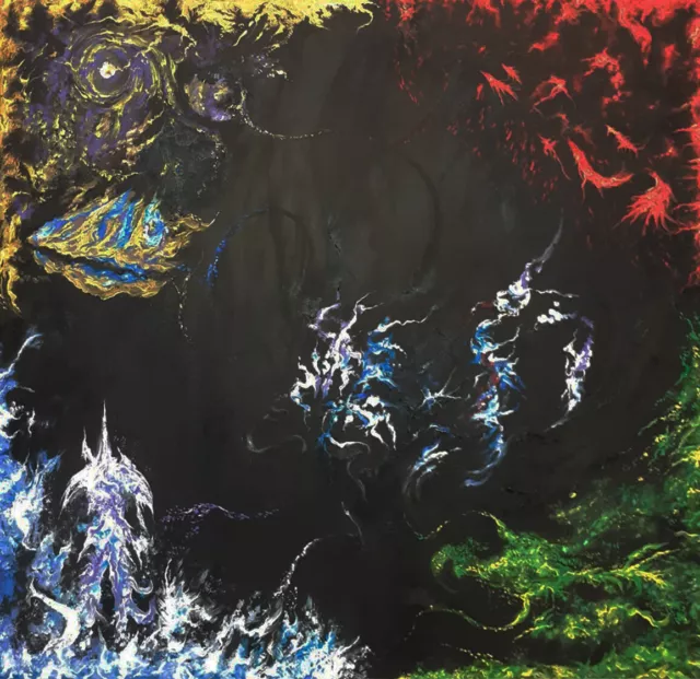 Fantasy - Créatures de l'océan primordial - technique mixte sur châssis entoilé