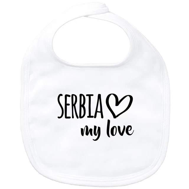 Bavaglino bambino Serbia my love idea regalo souvenir compleanno collo di Natale
