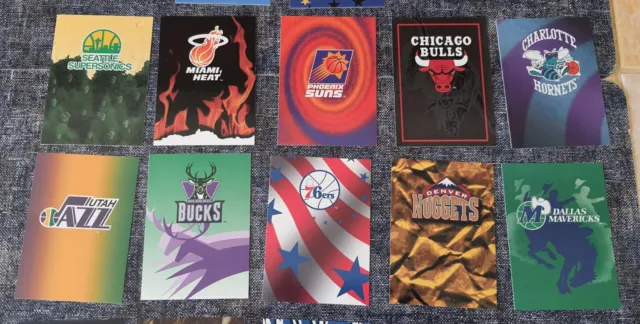 Lot de 17 cartes de collection Basket logo de la NBA Skybox 1995 3