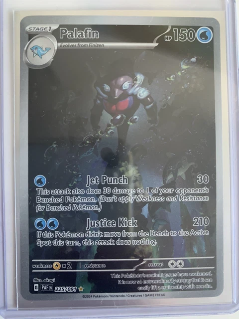 Pokémon TCG Palafin 225/091 Paldean Fates Illustration Rare NM Pack Fresh