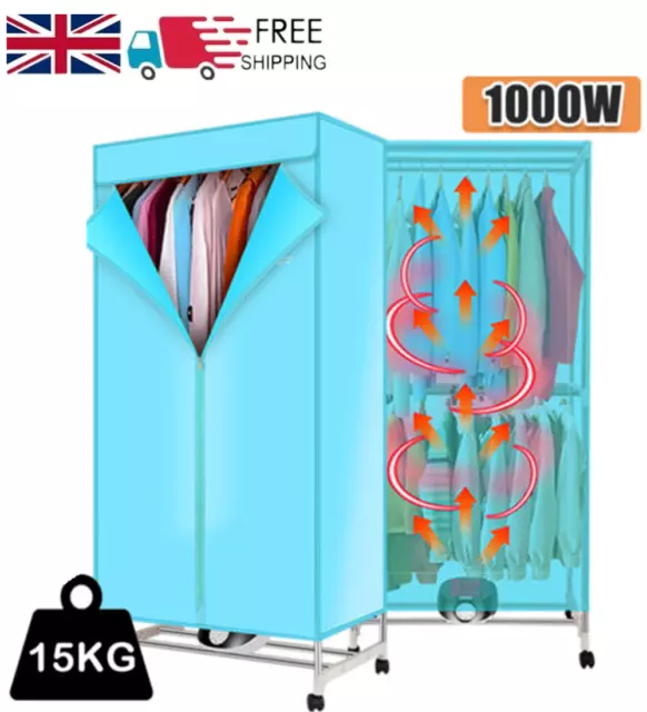 ELECTRIC CLOTHES DRYER 15KG INDOOR WET LAUNDRY WARM AIR DRYING POWERDRI