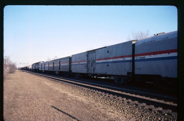 RAILROAD SLIDE - Amtrak #1470 Box Car 1988 Passenger Train Western ...