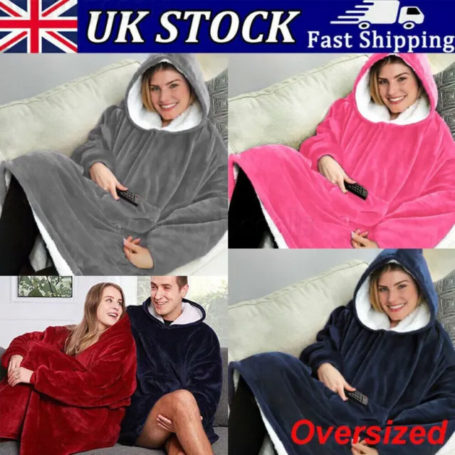 Soft Oversized Hoodie Blanket Plush Blanket Hoodie Sweatshirt Fleece Blanket UK