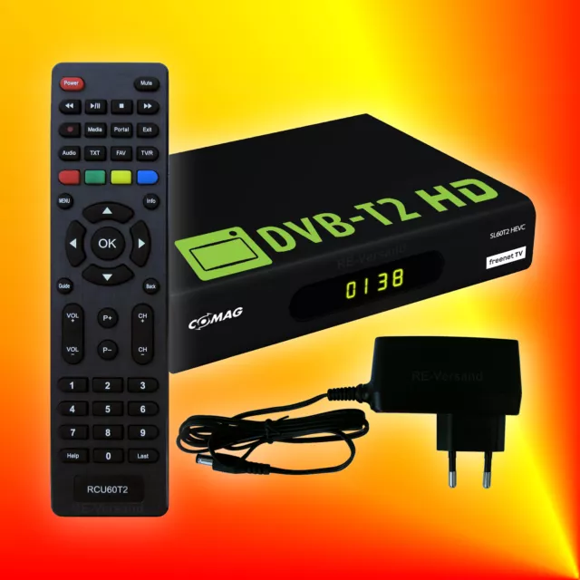 Comag SL60T2 H.265 HEVC DVB-T2 HD freenet TV Receiver PVR Ready HDMI Irdeto USB