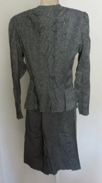 Vintage 80s MICHELLE STUART Shimmer PEPLUM Skirt SUIT Ladies Sz 12 *Snap Flaw* 2