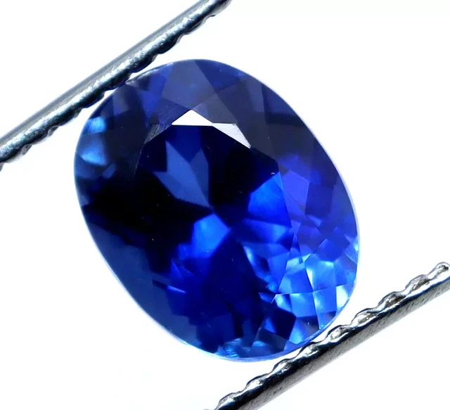 3.96 CT Certifié Naturel Bleu Saphir Desseré Gemme Émeraude Coupe
