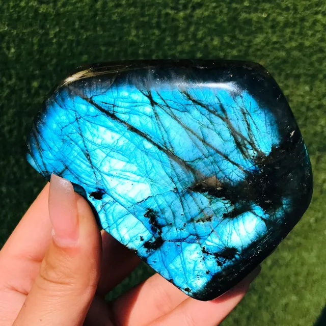 432G Natural Labradorite Quartz Crystal Freeform Mineral Specimen Healing