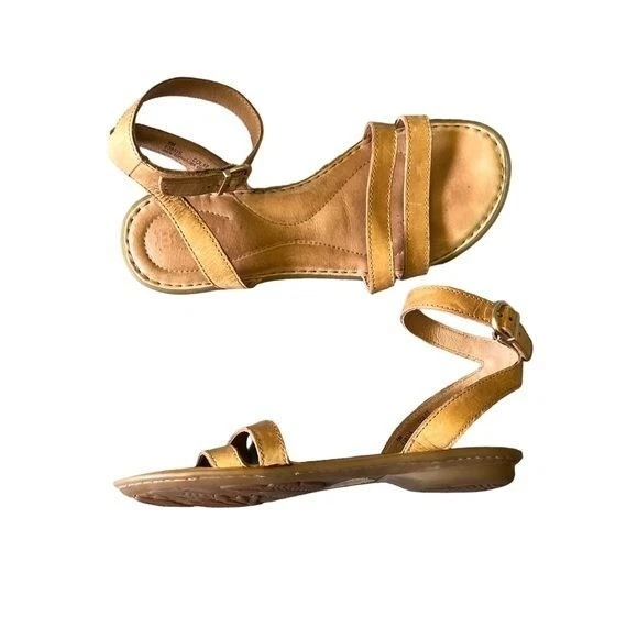 BORN MAI EASY Sandals Women s 9 Tan Leather Comfort Bohemian Hippie 17.99 PicClick