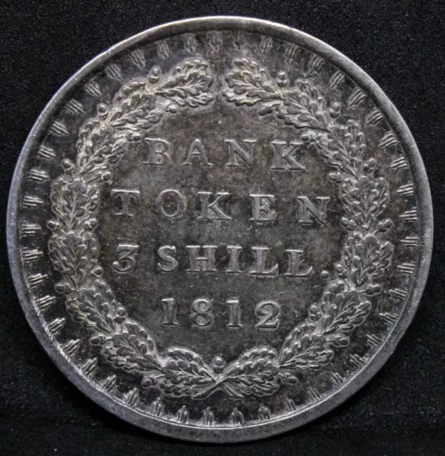 3 Shillings 1812. George III Bank of England Silver Token. S.3769 EF