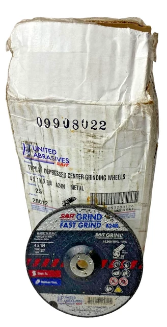 Depressed Center Grinding Wheels Type 27 / 20012 4X1/4X3/8 A24N  - Pack Of 25