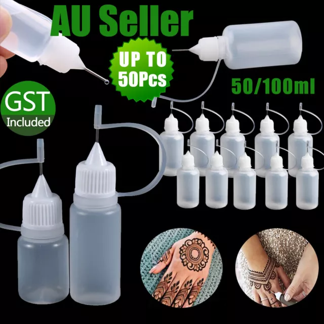 2pcs 30ml Needle Tip Glue Bottle Clear Applicator Needle Squeeze Bottles