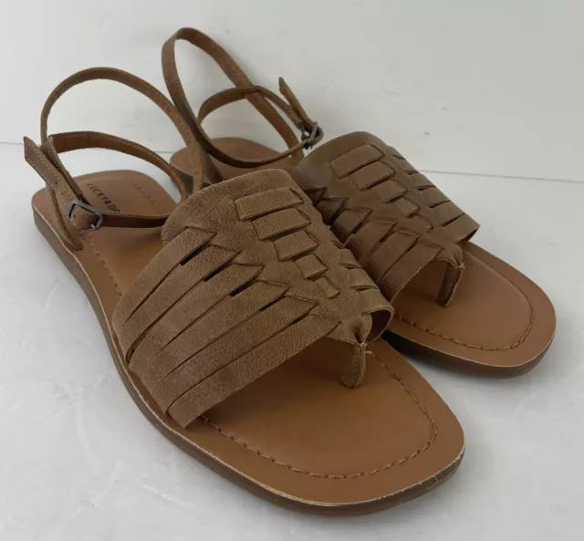 Lucky Brand Womens Blairia Sandal Tan Flats Open Toe New Size 10