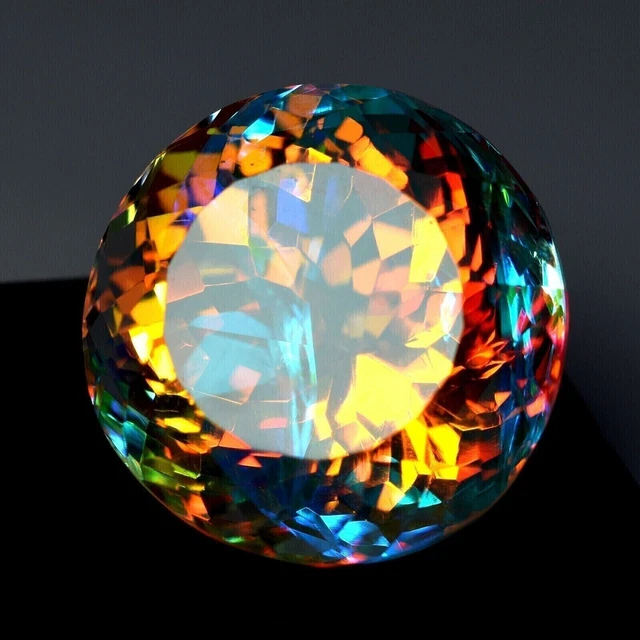 Cabochon Ovale En Cristal De Topaze Mystique Naturelle 11,65 Carats – Effet Arc-en-ciel, Taille Excellente