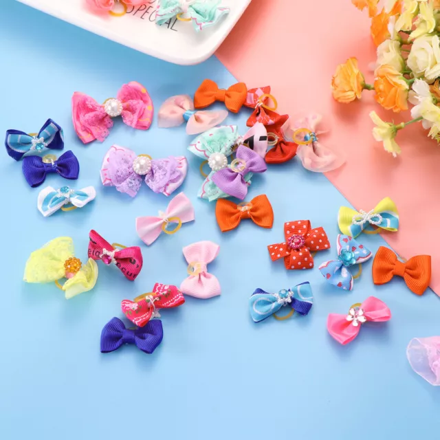 50 Pcs Dog Topknot Bows Hair Barrettes Puppy Accessories for Small Dogs