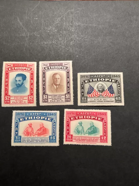 Stamps Ethiopia Scott# 278-80, C21-2 hinged