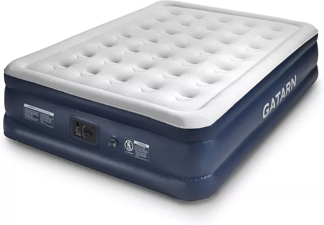 Gatarn King Size Double Air Bed, Inflatable Air Mattress Built-in Electric Pump