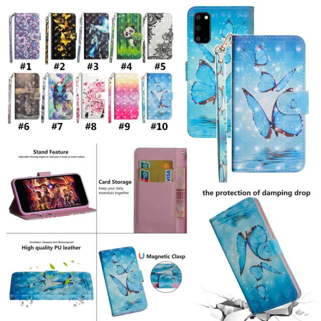 Painted Wallet Leather Case Flip Stand Phone Case For Samsung S20 S20FE S20UItra