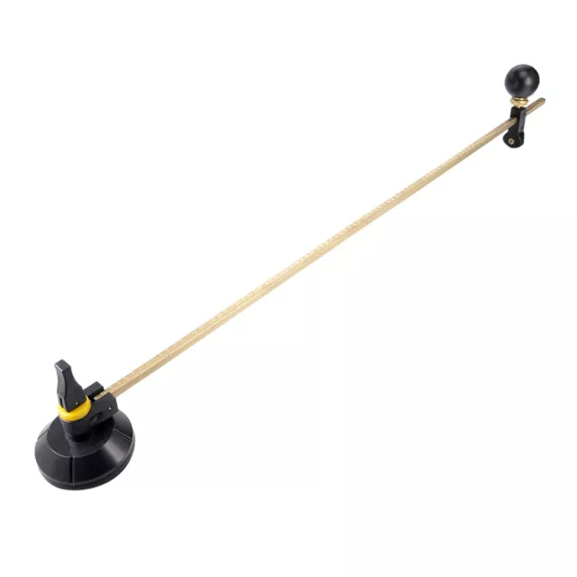 Compas réglable verre coupe-cercle circulaire ventouse 100cm Black,Brass Tone