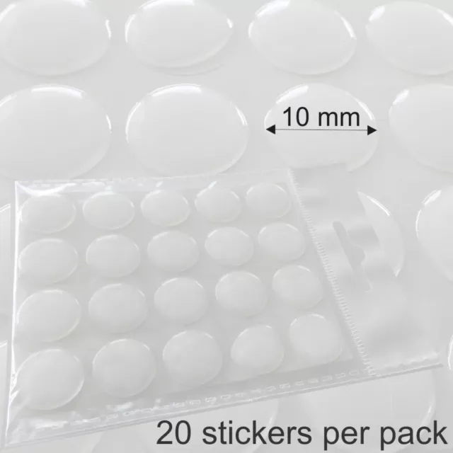 10mm 3/8" Clear 3D Round Circle Epoxy Domes Gel Resin Stickers Cabochon 20-1000