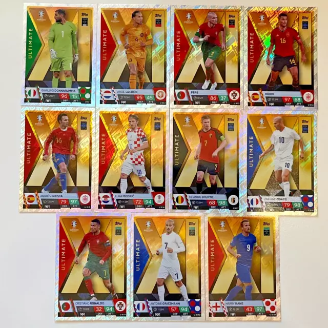 TOPPS Match Attax EURO EM 2024 Germany - Alle 11 Ultimate XI Karten - komplett