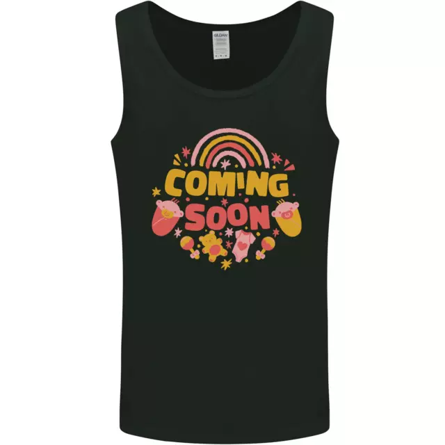 Coming Soon New Baby Pregnancy Pregnant Mens Vest Tank Top