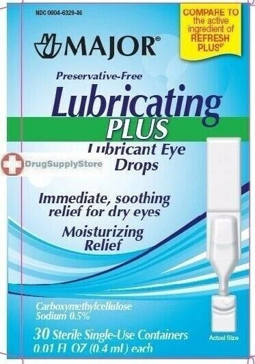 Major Lubricating PLUS Gouttes oculaires lubrifiantes 30 contenants...
