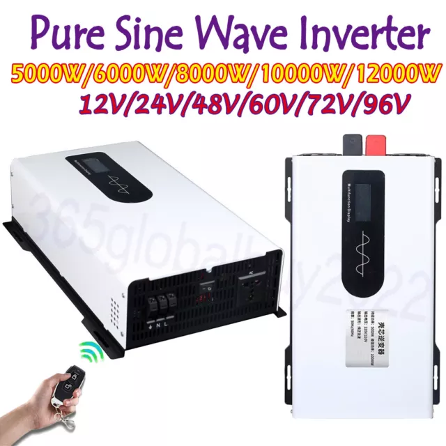 5000W 8000W 12000W Pure Sine Wave Solar Inverter 12V/24V/48V/60V/72V/96V to 110V