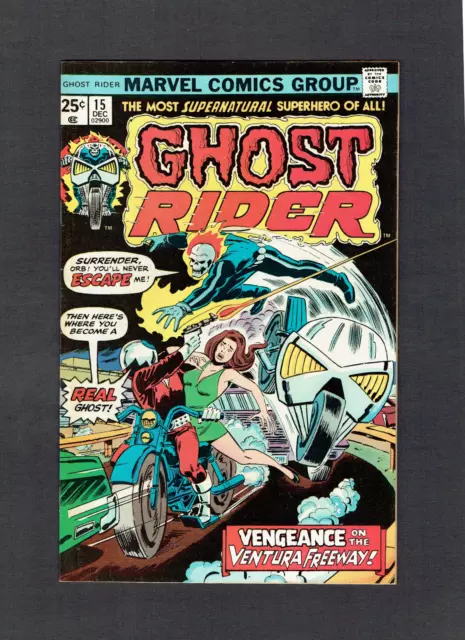 Ghost Rider #15 Vs. Orb Marvel Comics Bronze Age 1975 FN/VF Johnny Blaze