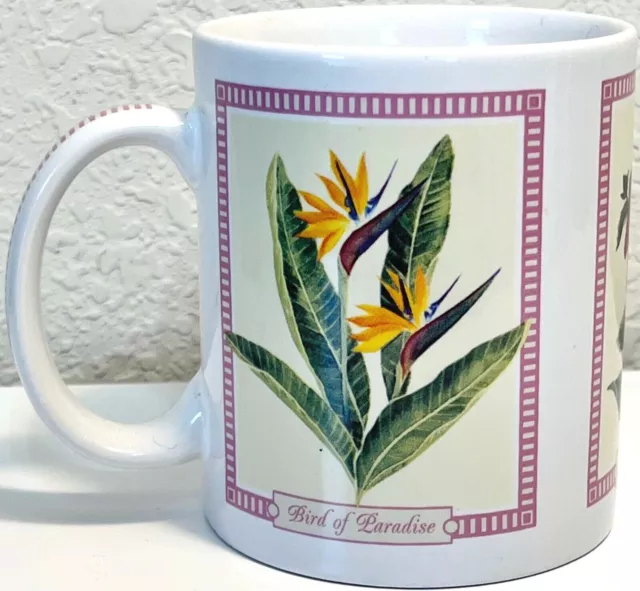 Hilo Hattie Mug Tropical Flowers 2005 Island Heritage Hawaii Bird Paradise O'ahu