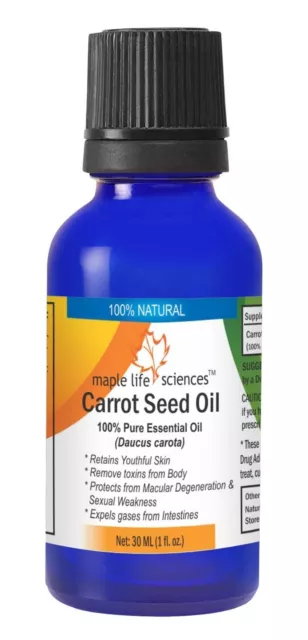 Carrot Seed Essential Oil 100% Pure & Natural Oil Daucus Carota Youthful Skin