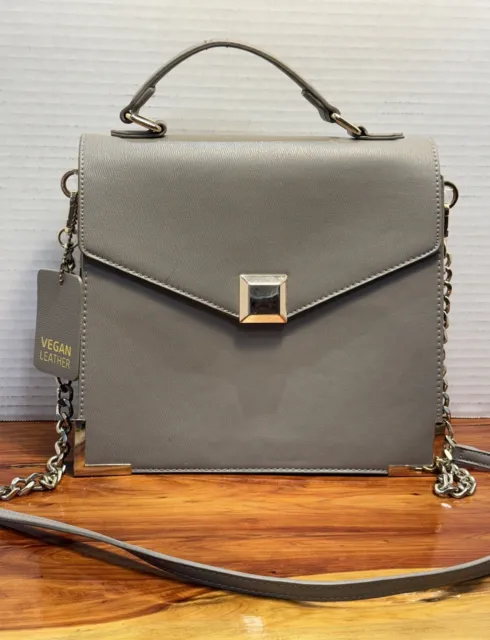 Miztique Handbag Vegan Leather Shoulder Bag Purse Taupe